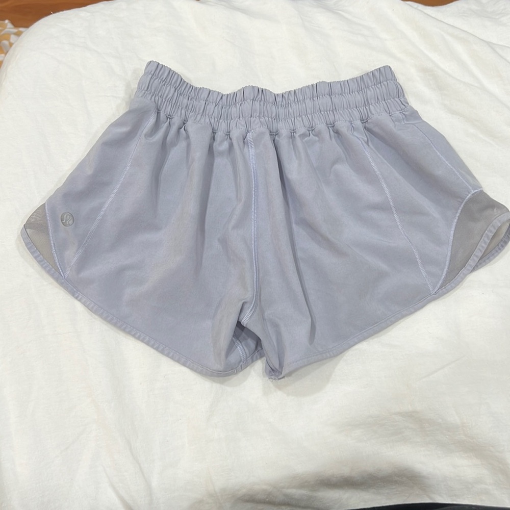 Lululemon Hotty Hot low rise shorts, 2.5”, grey, no liner.